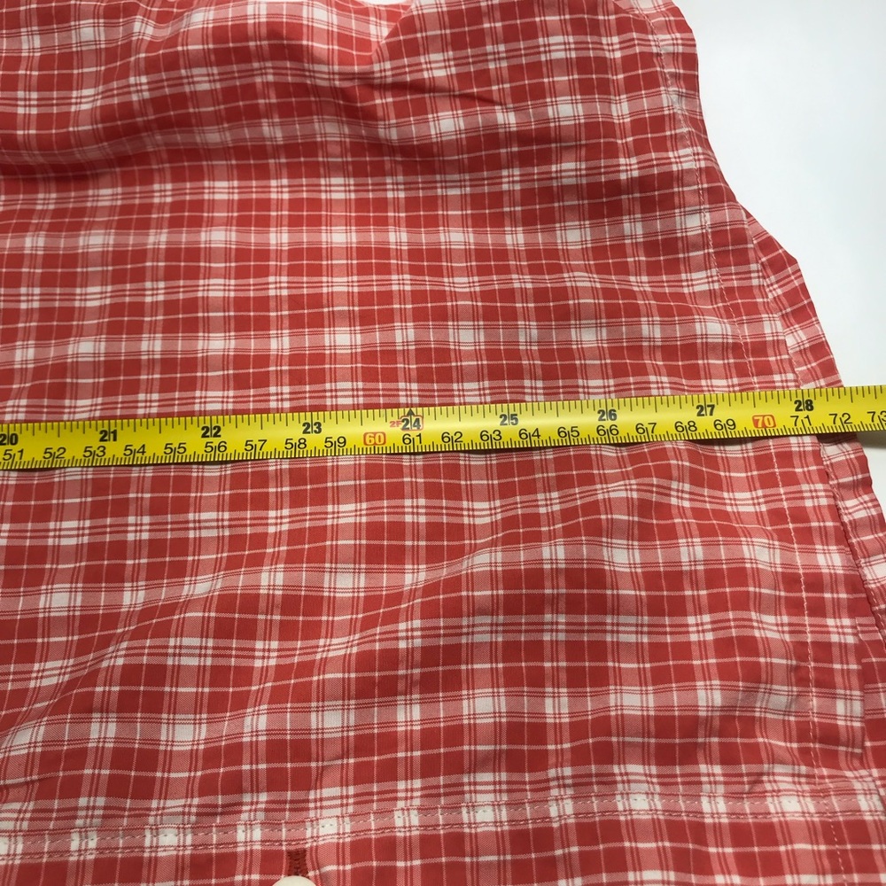 Simms Men's Orange Plaid Short Sleeve Button Front Performance Shirt Size L - Picture 8 of 9